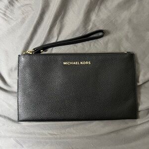 Michael Kors Black Leather Clutch